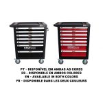 Carro de Ferramentas Kroftools 8611 – 7 Gavetas | Vazio | Preto ou Vermelho - Image 5