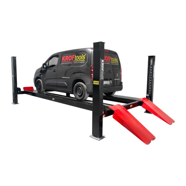 Elevador 4 Colunas 6.5T 5.5m p/ Lisas – Kroftools 9842 (Portes e Montagem Incluídos)