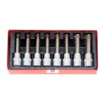 Jogo de 8 Chaves 1/2" com Bit Torx Longas T27-T70 Kroftools - Comprimento 100mm