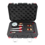 Compressímetro para Motores a Gasolina Kroftools 1408 – 0-300 PSI com Válvula de Escape e Adaptadores Múltiplos