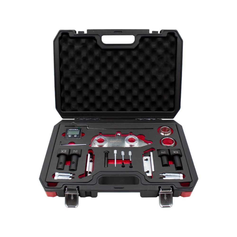 1730_1 Kit de Sincronização VAG 1.0 / 1.4 / 1.5 / 1.6 TSI KROFTOOLS 1730 – Motores EA211, Inclui Inclinómetro Digital e Ferramentas de Bloqueio - Image 1