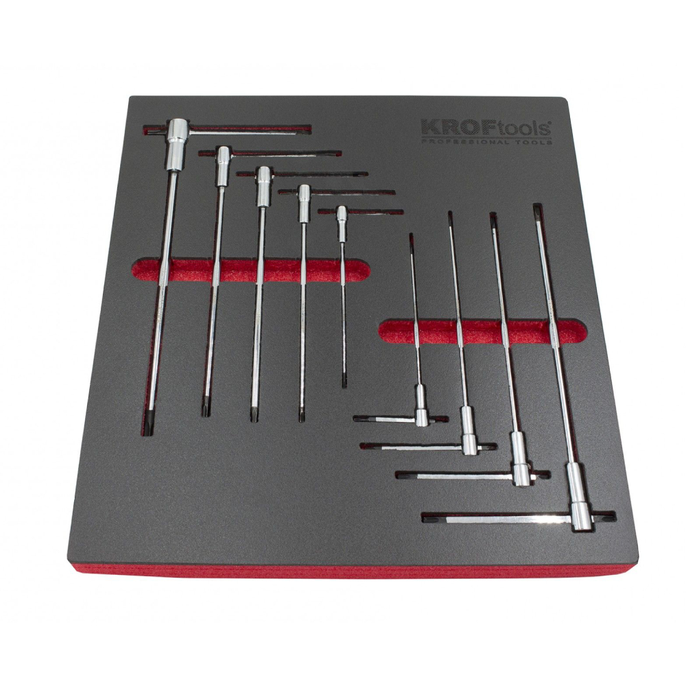 234800_1 Kit 9 Chaves Allen Macho Torx com Cabo em T Deslizante T10-T50 Kroftools 234800 - Image 1
