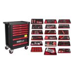 Carro de Ferramentas KROFtools 8352 – 7 Gavetas, 257 Peças | Vermelho ou Preto - Image 2