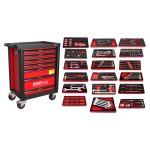 Carro de Ferramentas KROFtools 8352 – 7 Gavetas, 257 Peças | Vermelho ou Preto