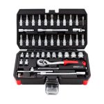 Jogo de Chaves de Caixa 1/4" 46 Peças com Bits Torx, Hex e Phillips Kroftools 2046