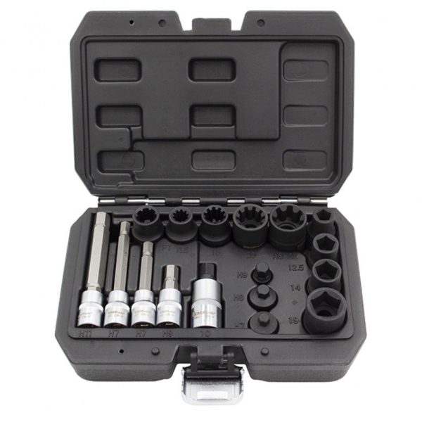 Kit Chaves de Caixa e Bits para Pinças de Travão 17 Peças Kroftools 5917